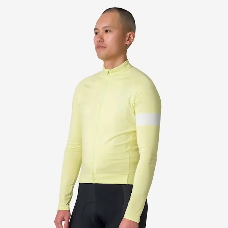 Rapha Men's Long Sleeve Core Jersey Lime Green/White-1